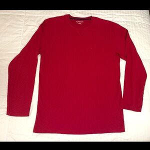 NWOT Saddlebred Men's Long-Sleeve Thermal Shirt Red Cotton Blend Size L